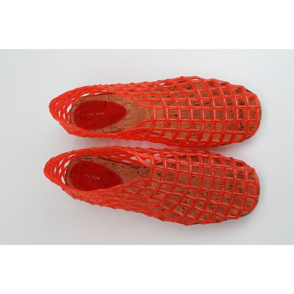 The Row Mara Red Fishnet Jelly PVC Cut Out Cage Flat Sandals Designer Shoes 37 - Picture 5 of 16